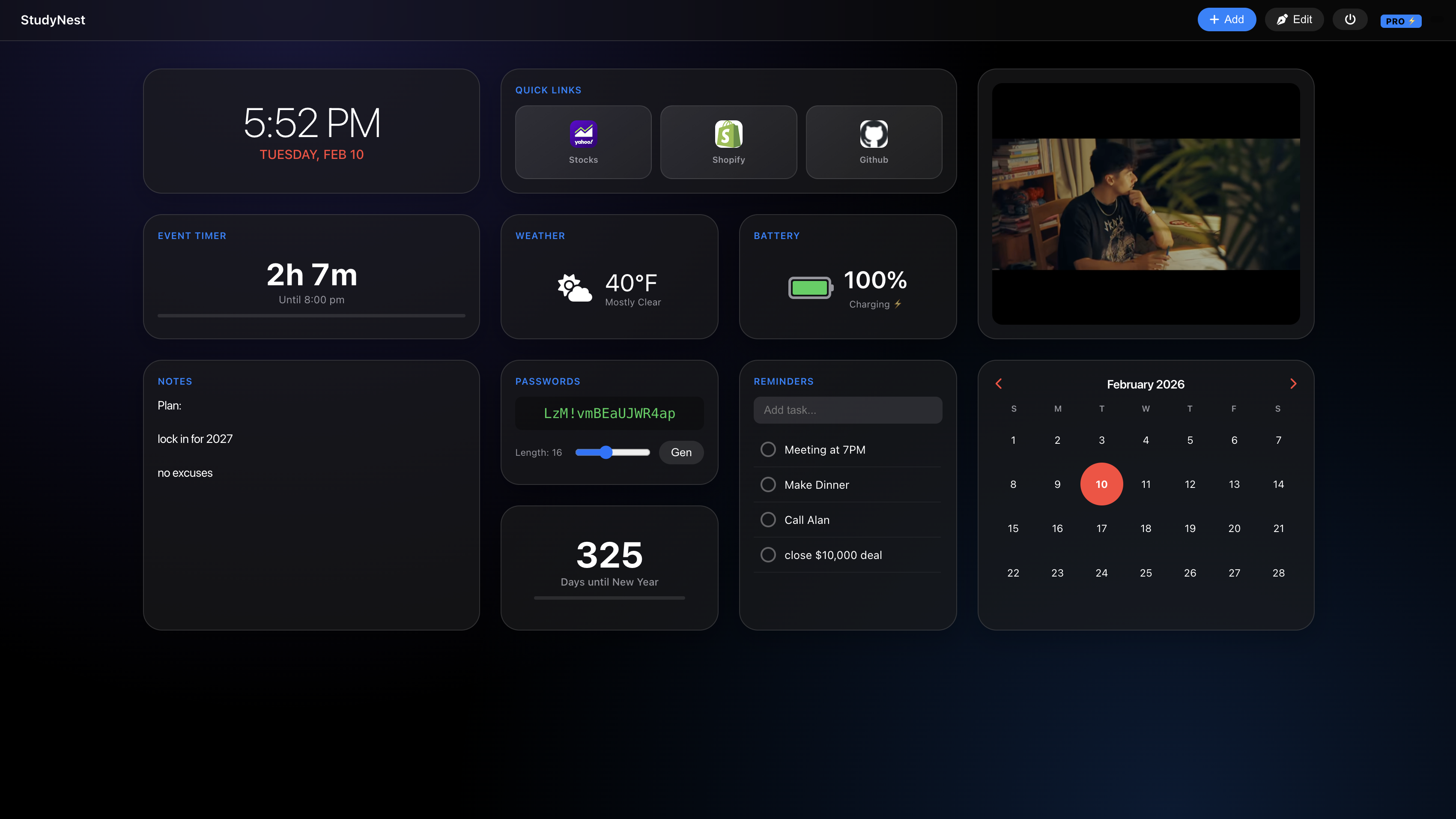 Dashboard Preview